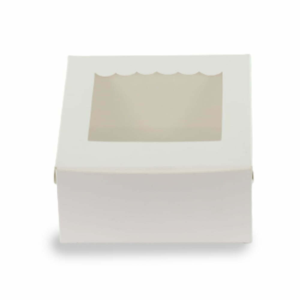 Mini Cake/Pastry Box – 6x6x3 – Premium White SBS Paper - (Pack of 8) - Image 4