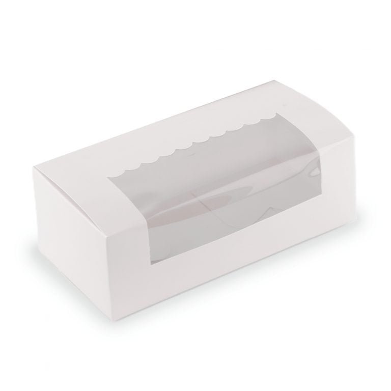 LOAF CAKE / COOKIE BOX 350 GSM WHITE 8X4X3.25 (Pack of 8) Chic a Choc