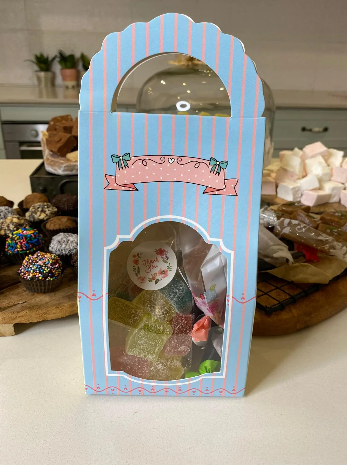 Chocolate, Cookie, Candy Bag-Box - Pink Floral (Pack of 8) - Image 9