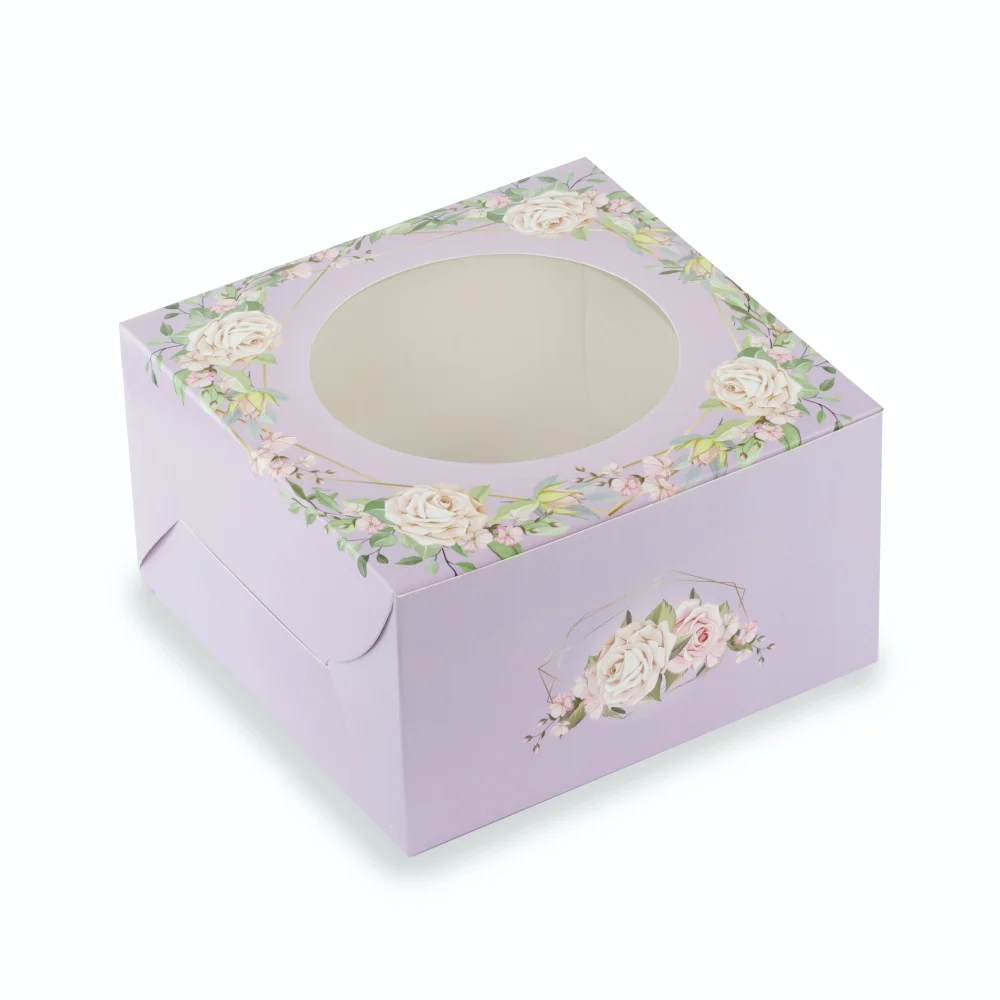 CAKE BOX FOR 0.5 KG - 7X7X4 INCH - FLORAL (Pack of 8)