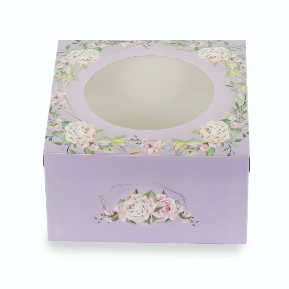 CAKE BOX FOR 0.5 KG - 7X7X4 INCH - FLORAL (Pack of 8) - Image 3