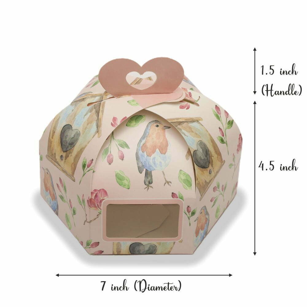 DRY CAKE BOX / HAMPER BOX - 7 Inch - FLORAL (Pack of 8) - Image 2