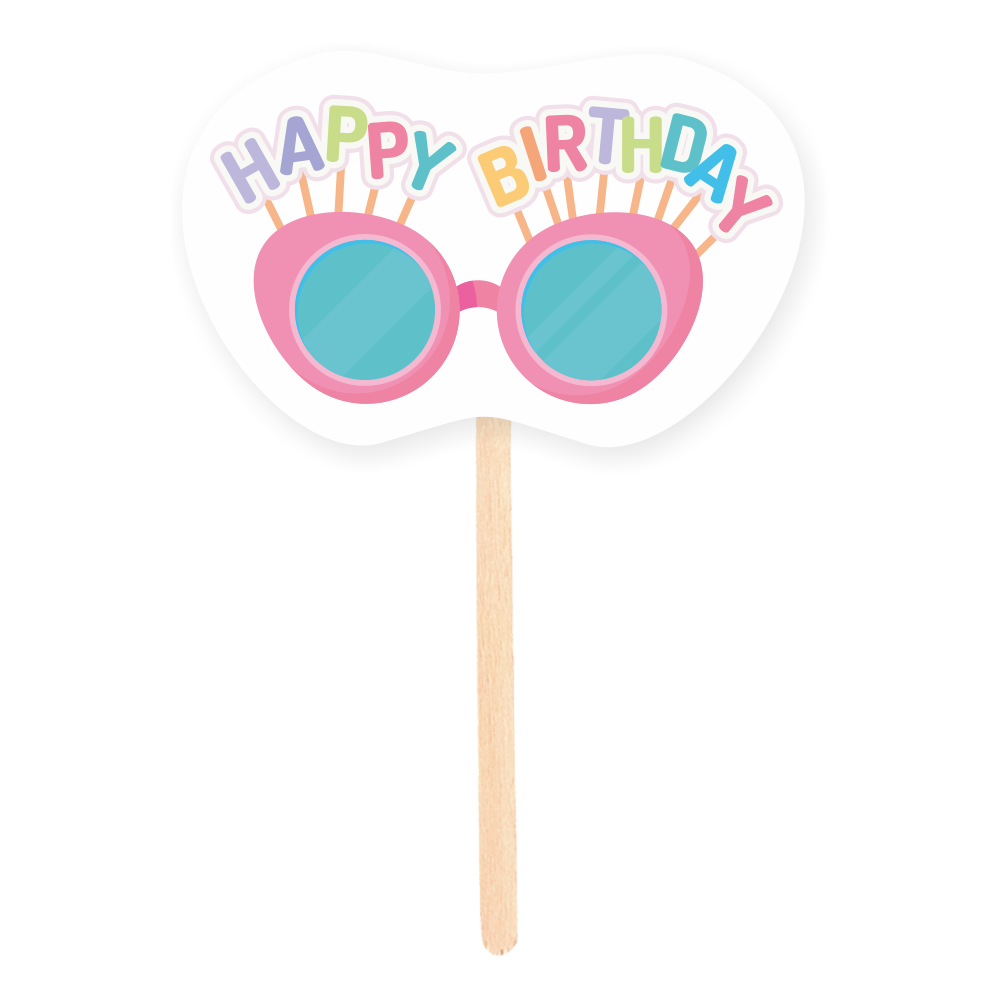 Happy Birthday Cool Glasses - 10 Cake Toppers