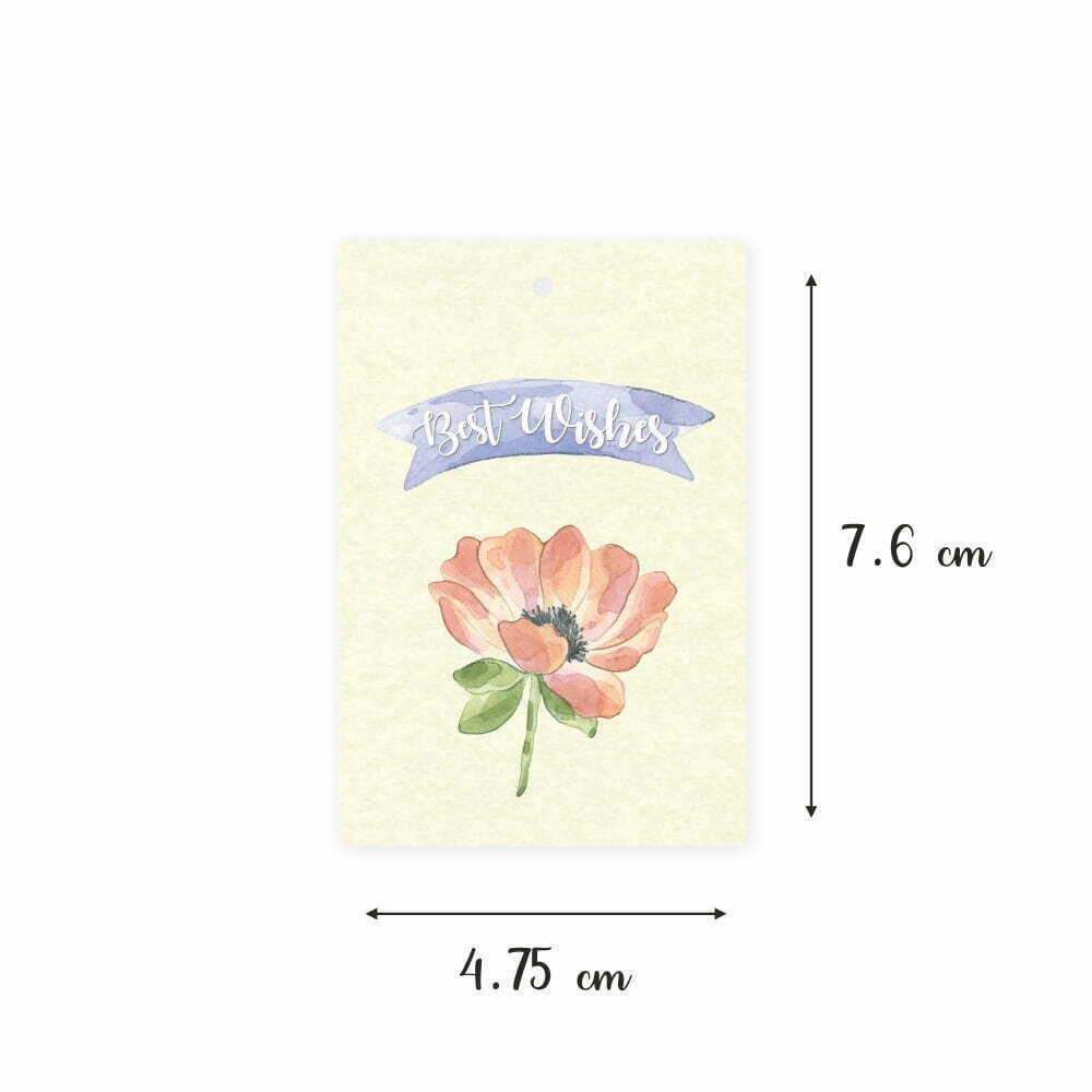 Best Wishes - Peach Flower - 100 Gift Tags - Image 2