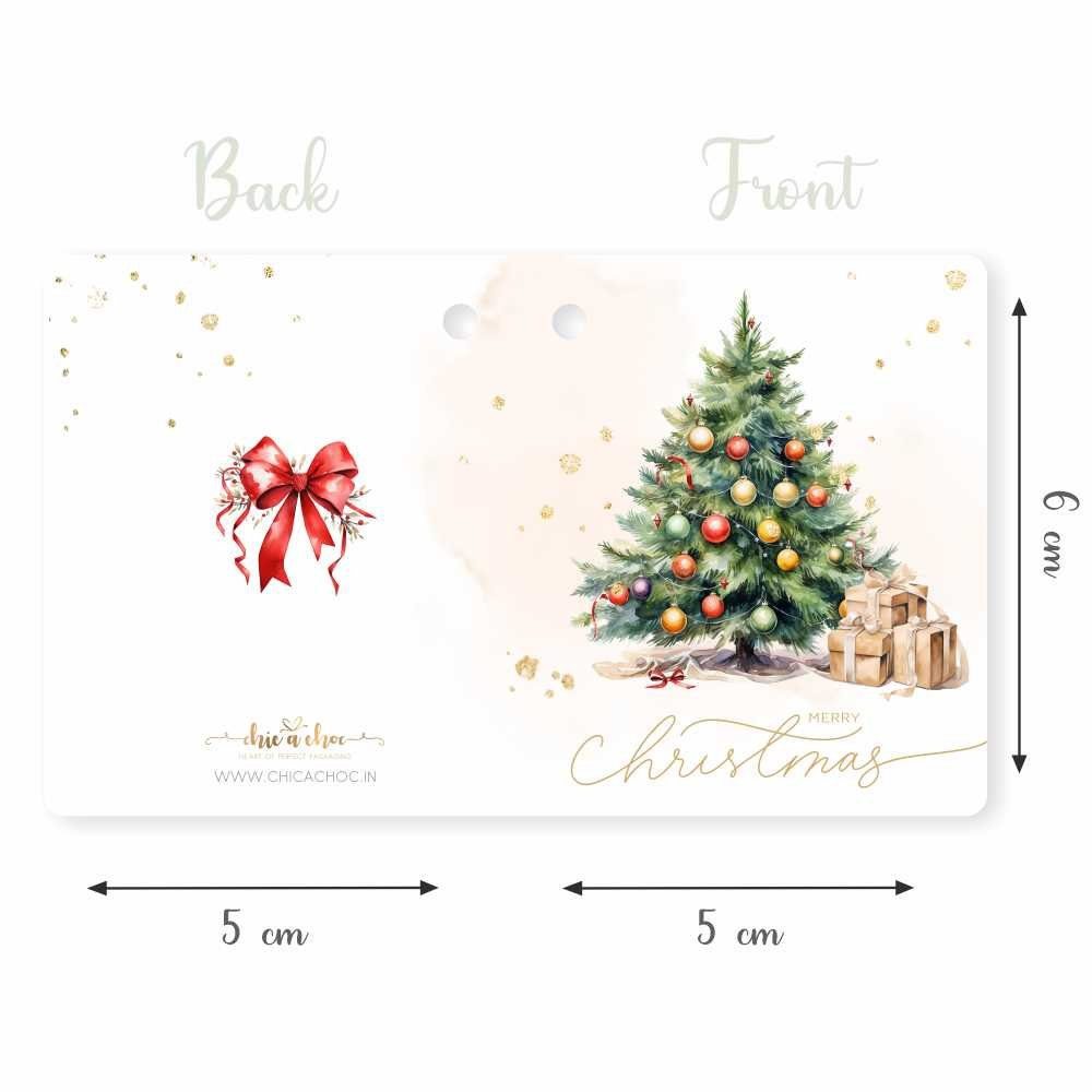 Merry Christmas Tree - Fold Card Gift Tags - Pack of 50 - Image 2
