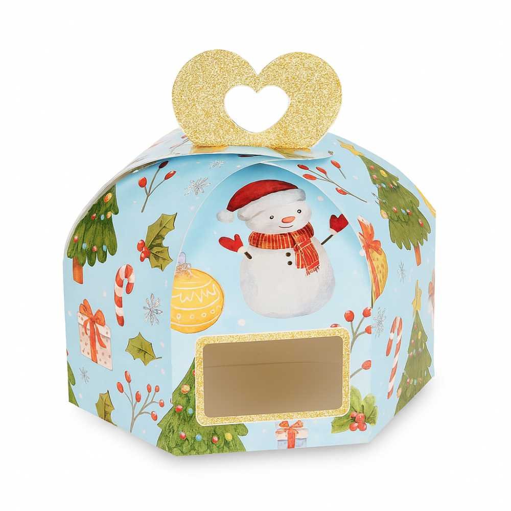 Christmas Hamper Box / Half Kg Plum Fruit Cake Box - Snowman Magic (Pack of 8)