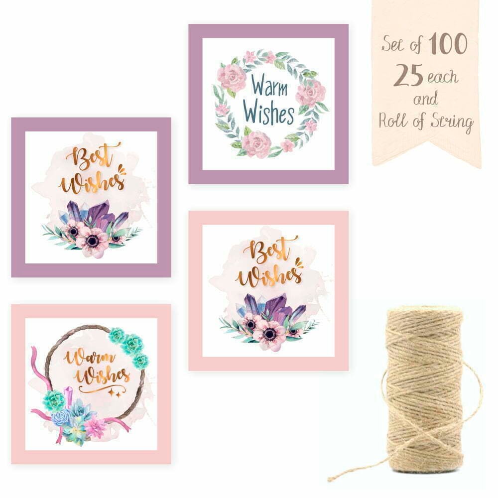 Warm Wishes - Best Wishes - 100 Gift Tags Pack