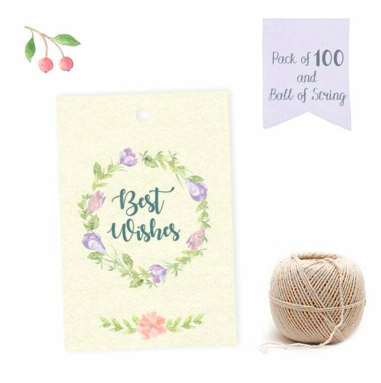 Best Wishes Floral Wreath 100 Gift Tags Chic a Choc