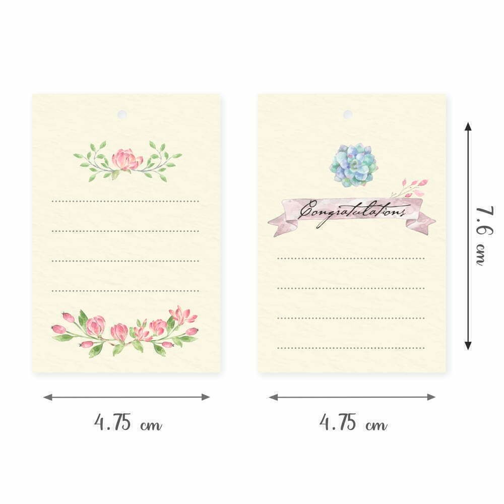 Write Your Own Message 100 Gift Tags Pack - 50 Floral + 50 Congratulations - Image 2