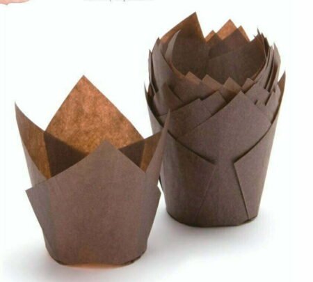 Tulips - Muffin Cupcake Liners - Brown (Pack of 200)