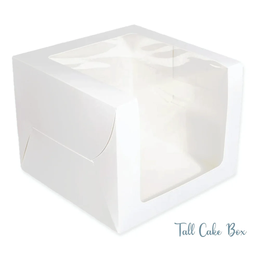 Tall Cake Box – 10x10x8 Inch – 350 gsm Premium White
