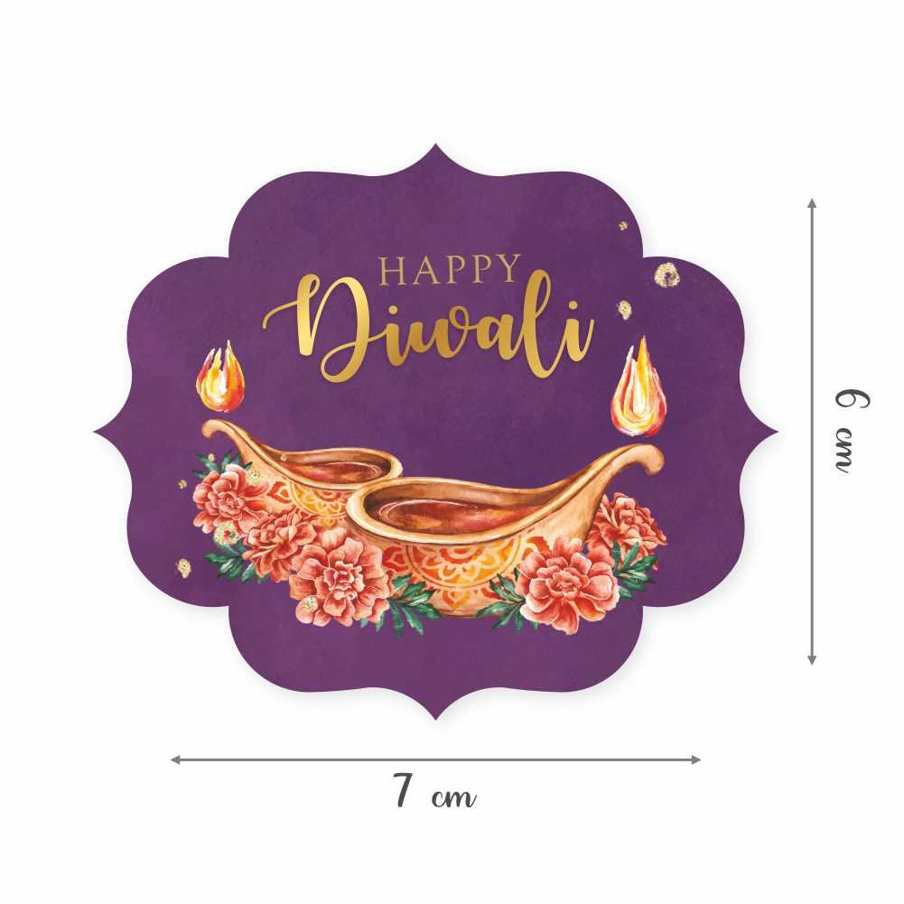 Happy Diwali - Diyas and Marigold in Watercolours - Pack of 50 - Image 2