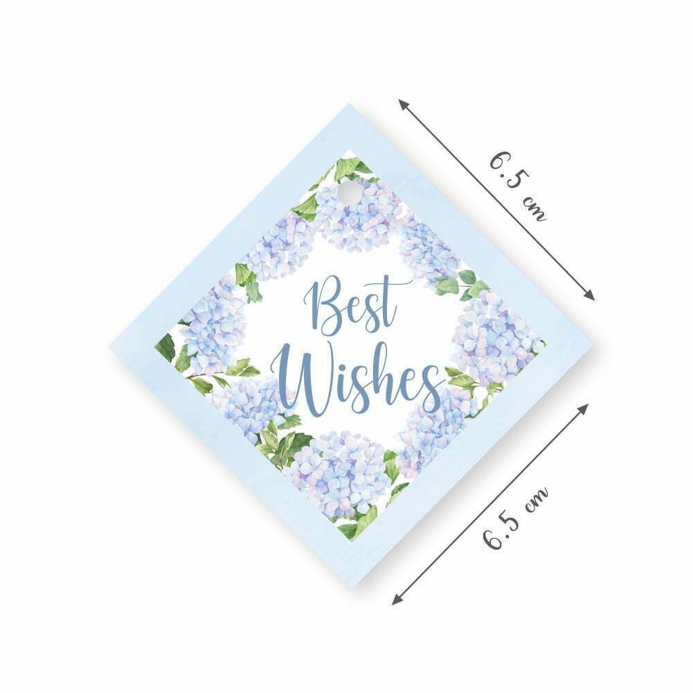 Best Wishes - Hydrangea Floral Border - Gift Tags - Pack of 50 - Image 2
