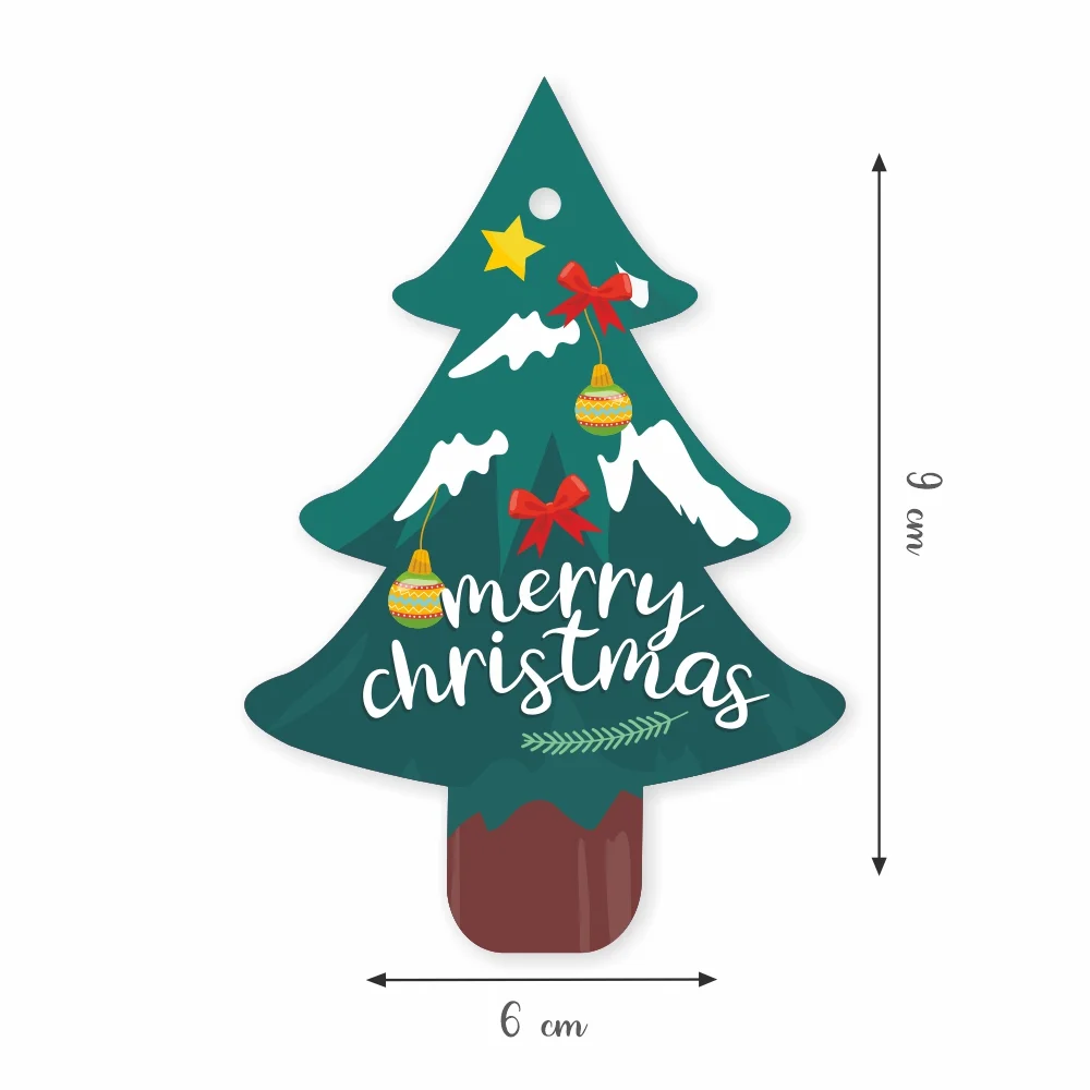 Merry Christmas - Xmas Tree Shape - Gift Tags - Pack of 40 - Image 2