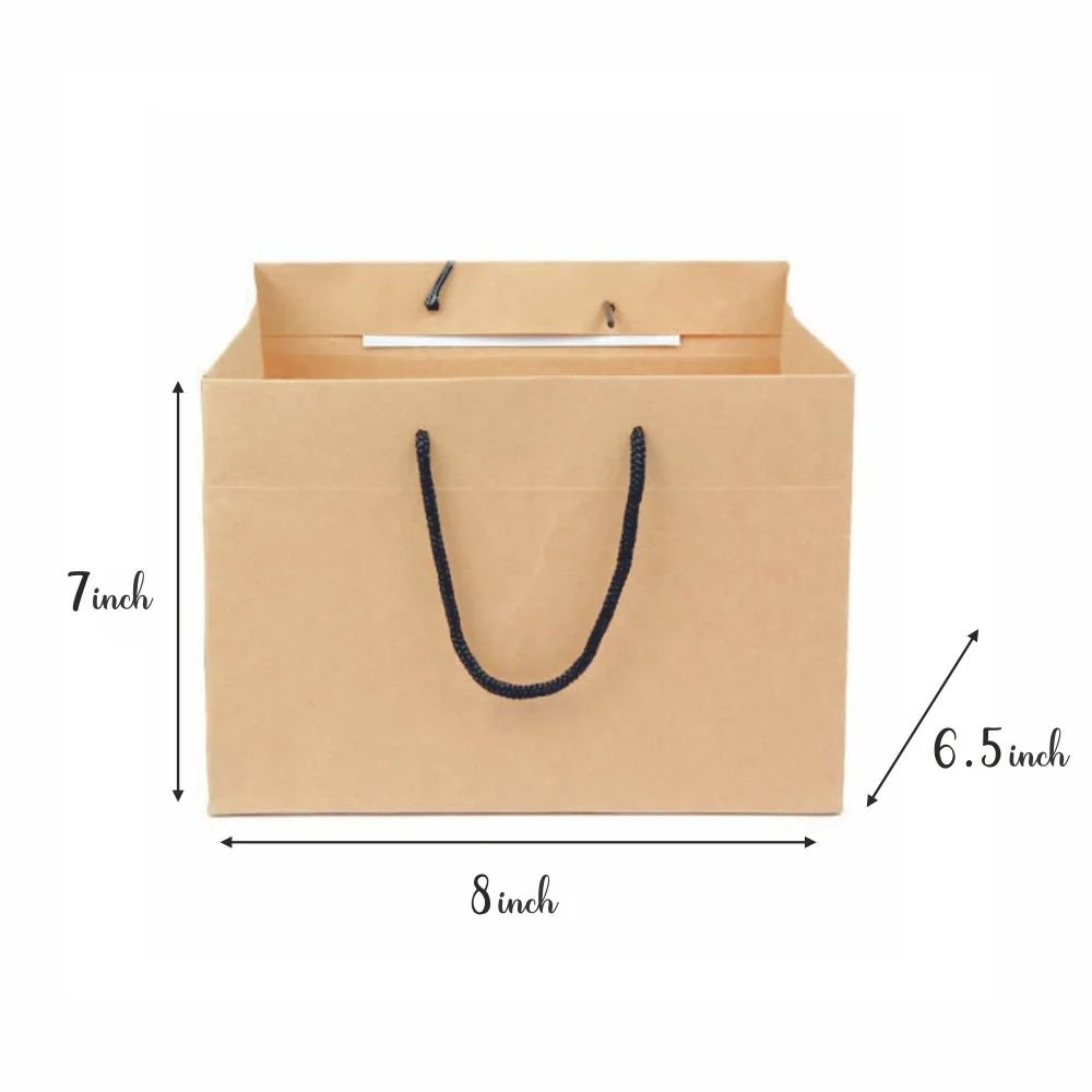 Cake Bag for upto 1kg - Premium Quality 300 Gsm Kraft - 8x6.5x7 Inch (LBH) (Pack of 8) - Image 2