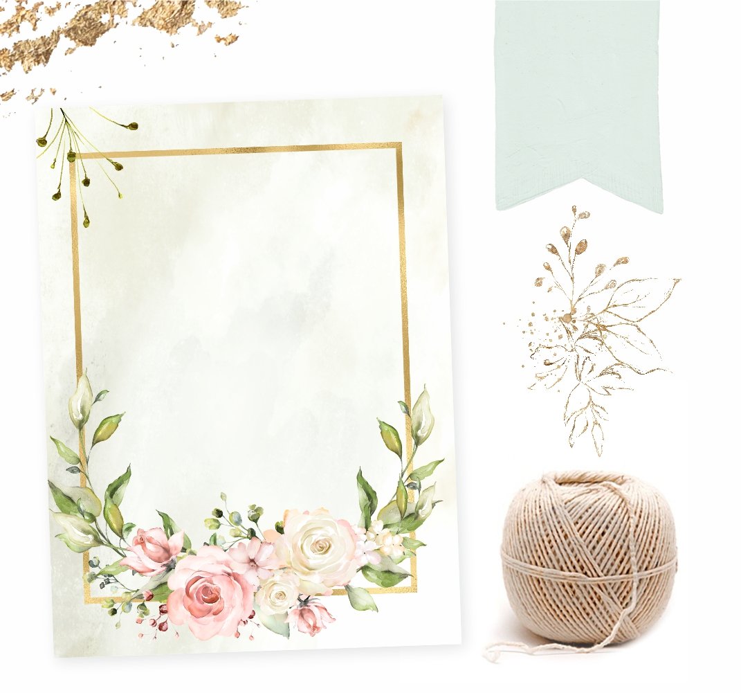 Note Cards - Green Floral - Pack of 50/100 Gift Tags with Jute String - Image 3