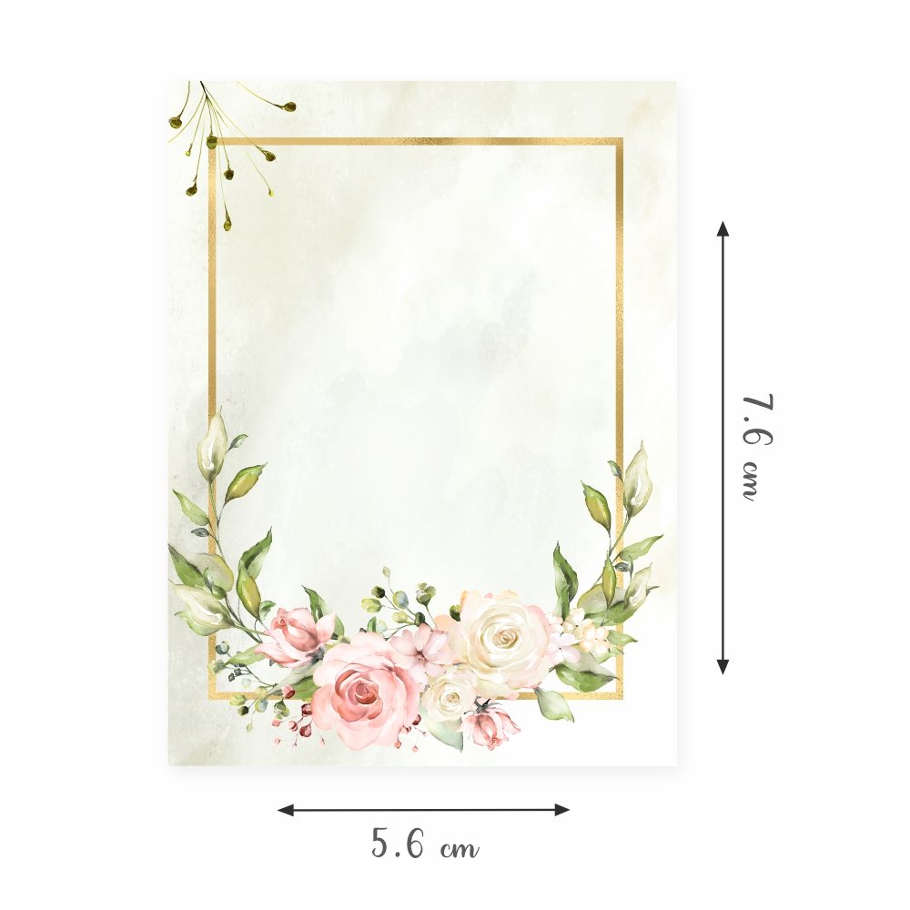 Note Cards - Green Floral - Pack of 50/100 Gift Tags with Jute String - Image 2