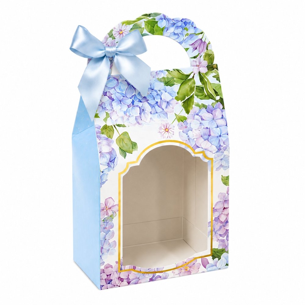 Chocolates, Cookies, Candies Bag-Box - Blue Hydrangea Floral (Pack of 8) - Image 3