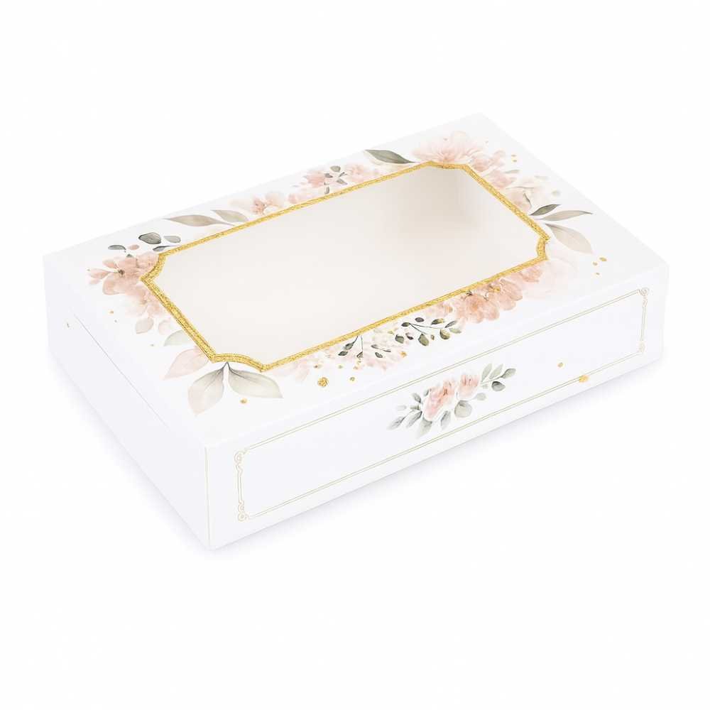 CHOCOLATE BOX FOR 15 - White and Peach Floral (Pack of 8) - Image 4