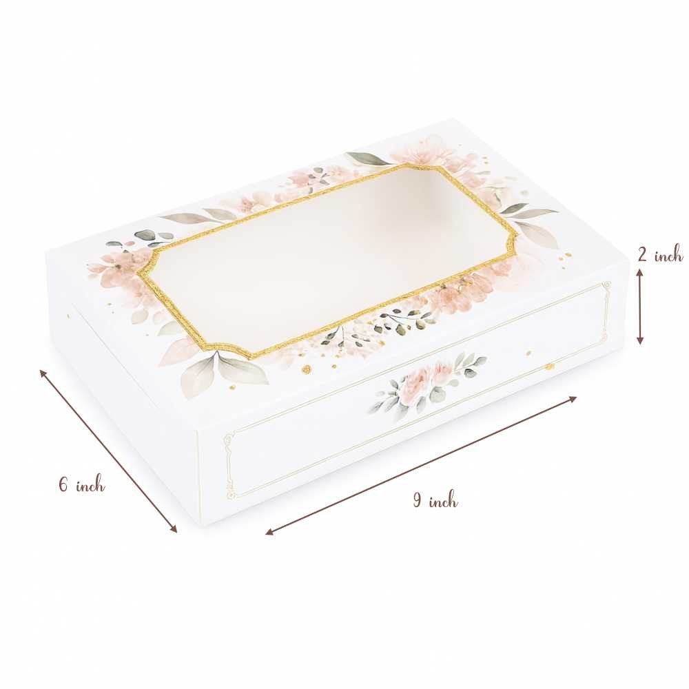 CHOCOLATE BOX FOR 15 - White and Peach Floral (Pack of 8) - Image 2