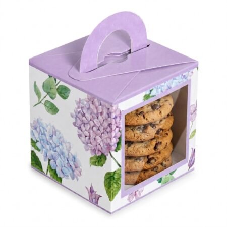 COOKIE BOX FOR 5 - LILAC FLORAL - (Pack of 8)