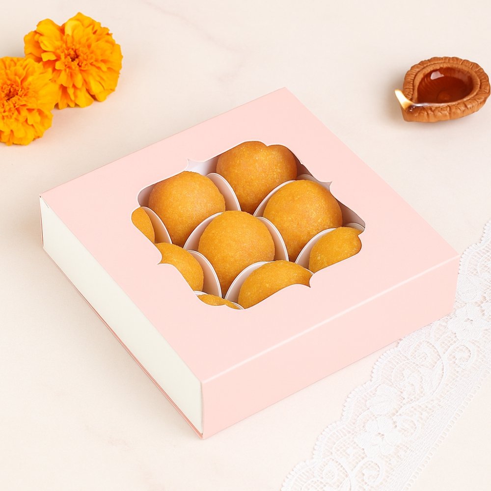CHOCOLATE BOX FOR 9 - PASTEL PINK AND WHITE - Image 6