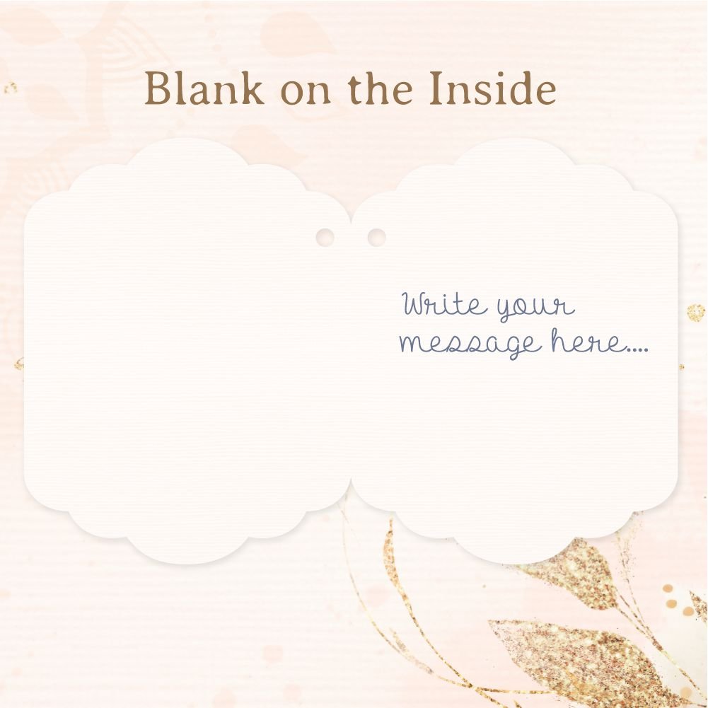 Happy Diwali Greeting Card Fold Tags - Satin Ribbon - Lotus Beige - Pack of 40 - Image 3