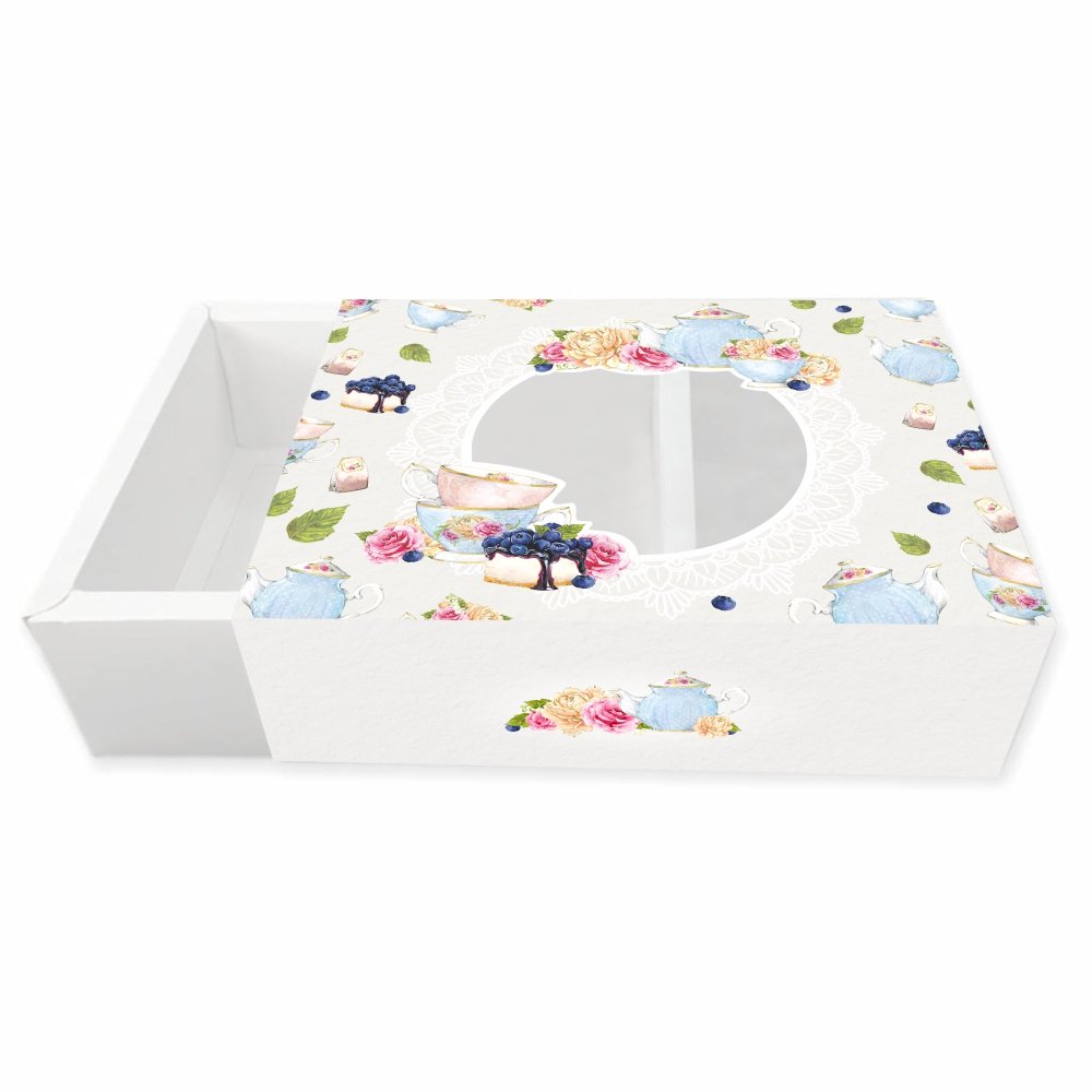 Christmas Tea Party Gift Hamper Box / 4-6 Jars, Loaf, Candles- With Matching Note Cards (Pack of 5) - Image 4