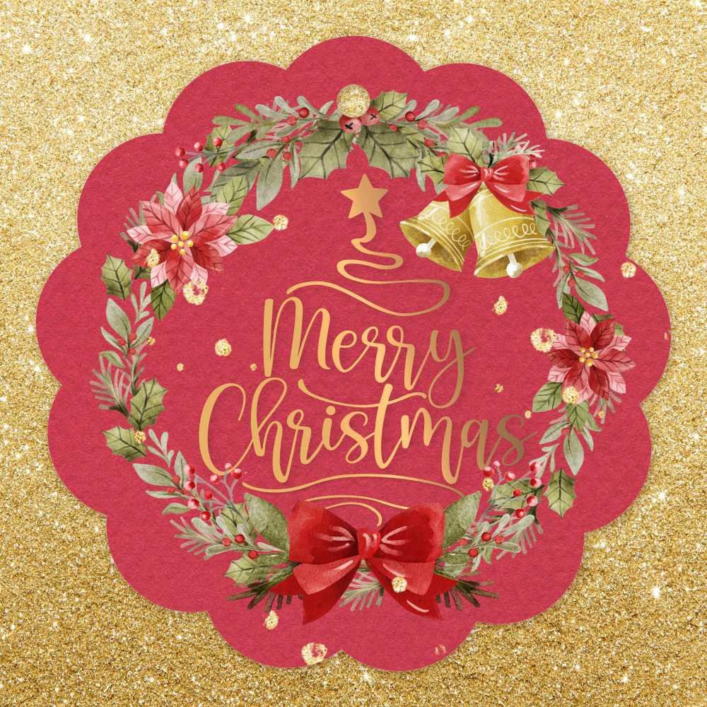 Merry Christmas - Watercolor Wreath - Round Gift Tags - Pack of 50 - Image 6