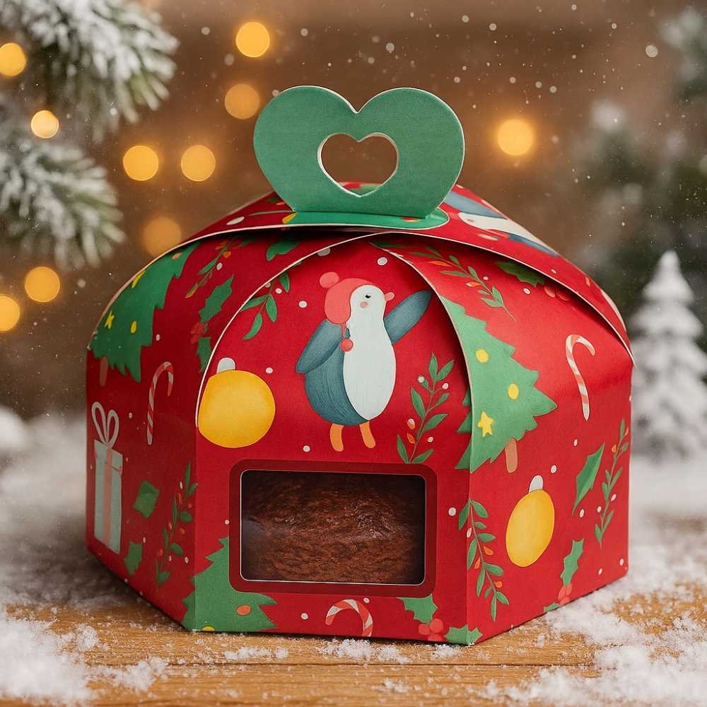 Christmas Hamper Box / Half Kg Fruit Cake / Plum Cake Box (Pack of 8) - Image 6