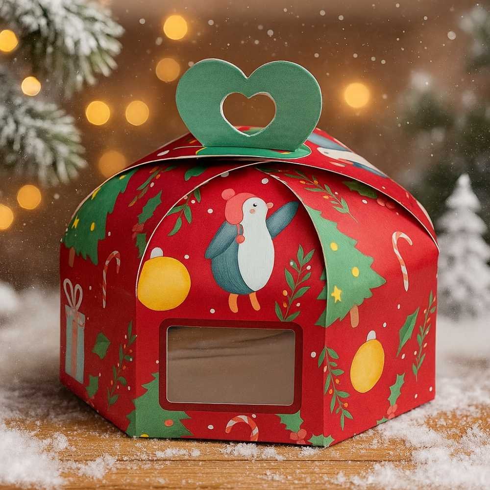 Christmas Hamper Box / Half Kg Fruit Cake / Plum Cake Box (Pack of 8)