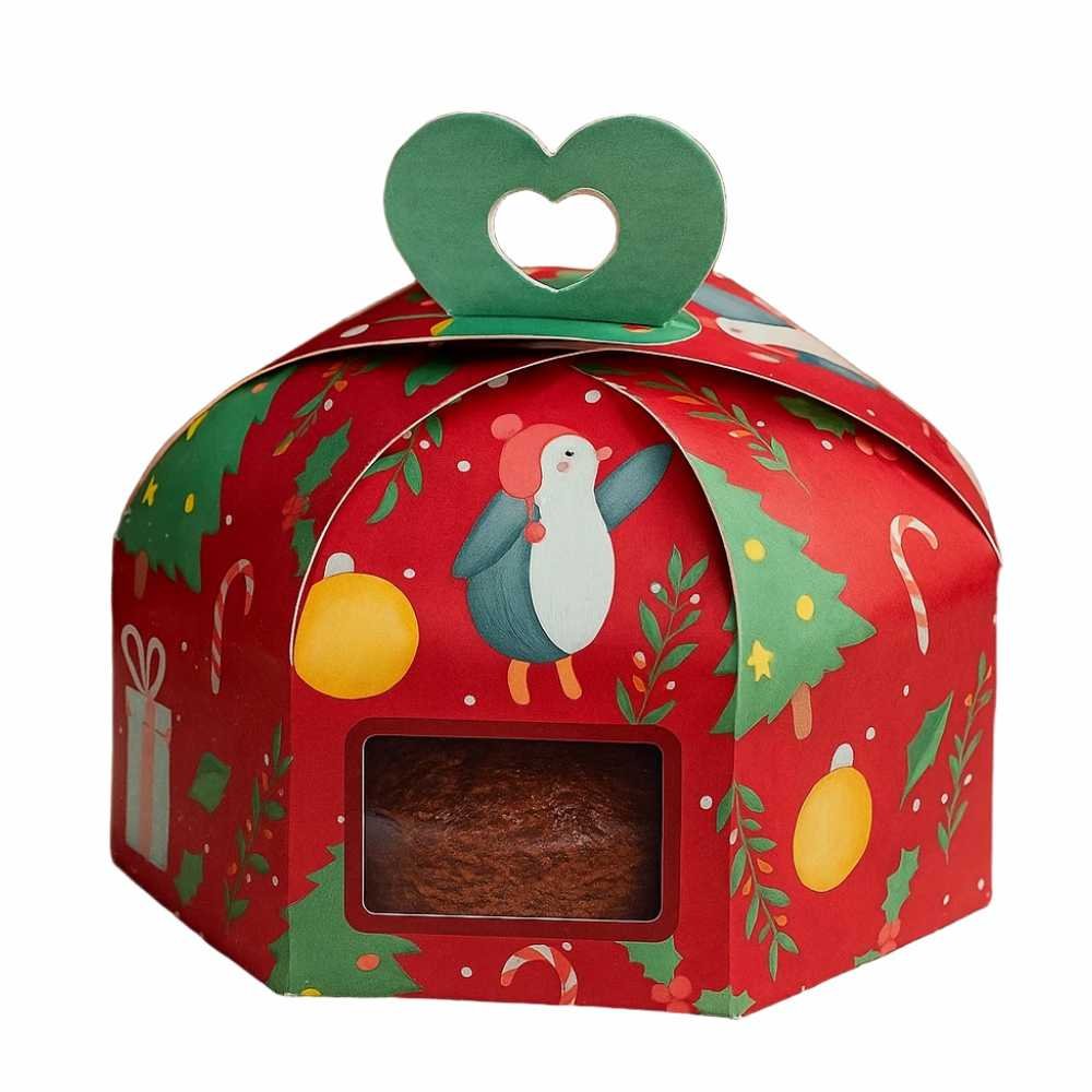 Christmas Hamper Box / Half Kg Fruit Cake / Plum Cake Box (Pack of 8) - Image 2