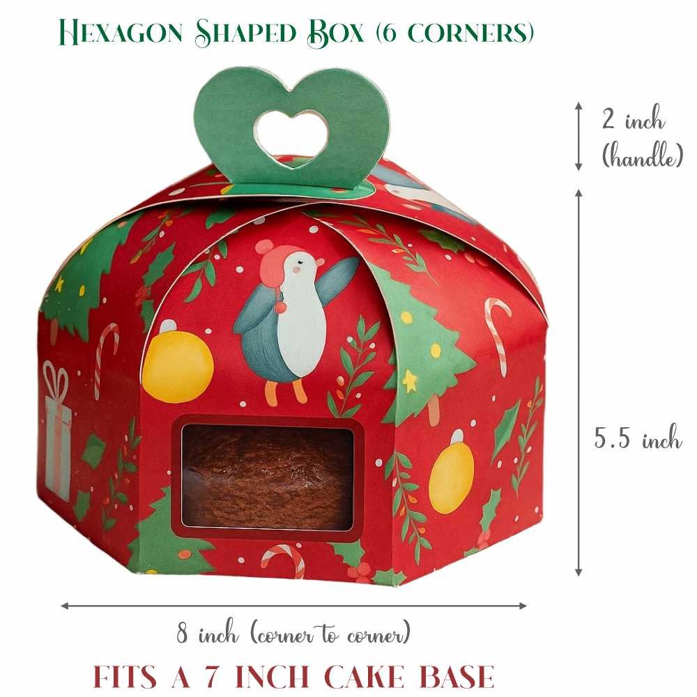 Christmas Hamper Box / Half Kg Fruit Cake / Plum Cake Box (Pack of 8) - Image 3