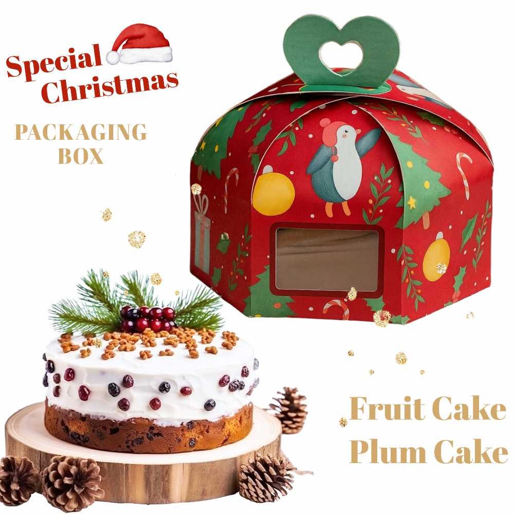 Christmas Hamper Box / Half Kg Fruit Cake / Plum Cake Box (Pack of 8) - Image 4
