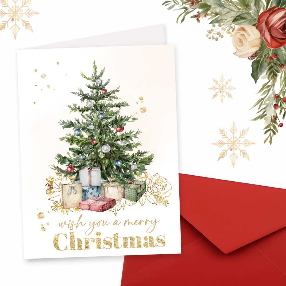 Merry Christmas Greeting Cards (4x6 Inch) with Red Envelopes (Pack of 10) - Image 6