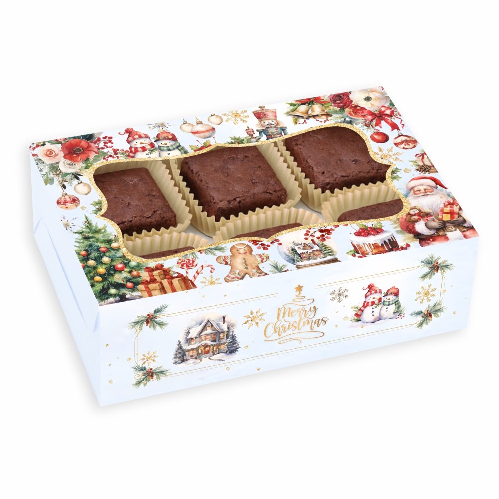 Brownies / Loafs / Pastries / Treats – Snowy Christmas Magic Gift Box (Pack of 8) - Image 2