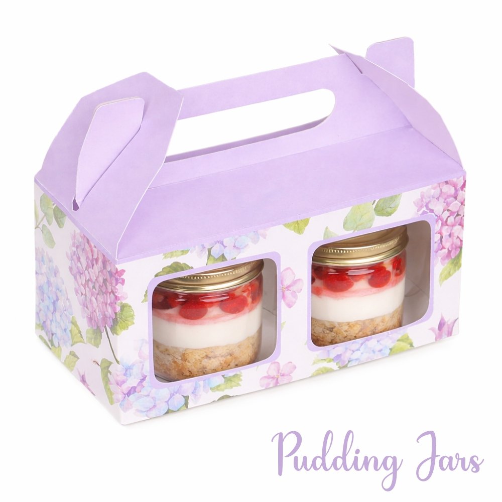 CUPCAKE BOX FOR 2 - LILAC FLORAL HYDRANGEA - PACK OF 8 - Image 8