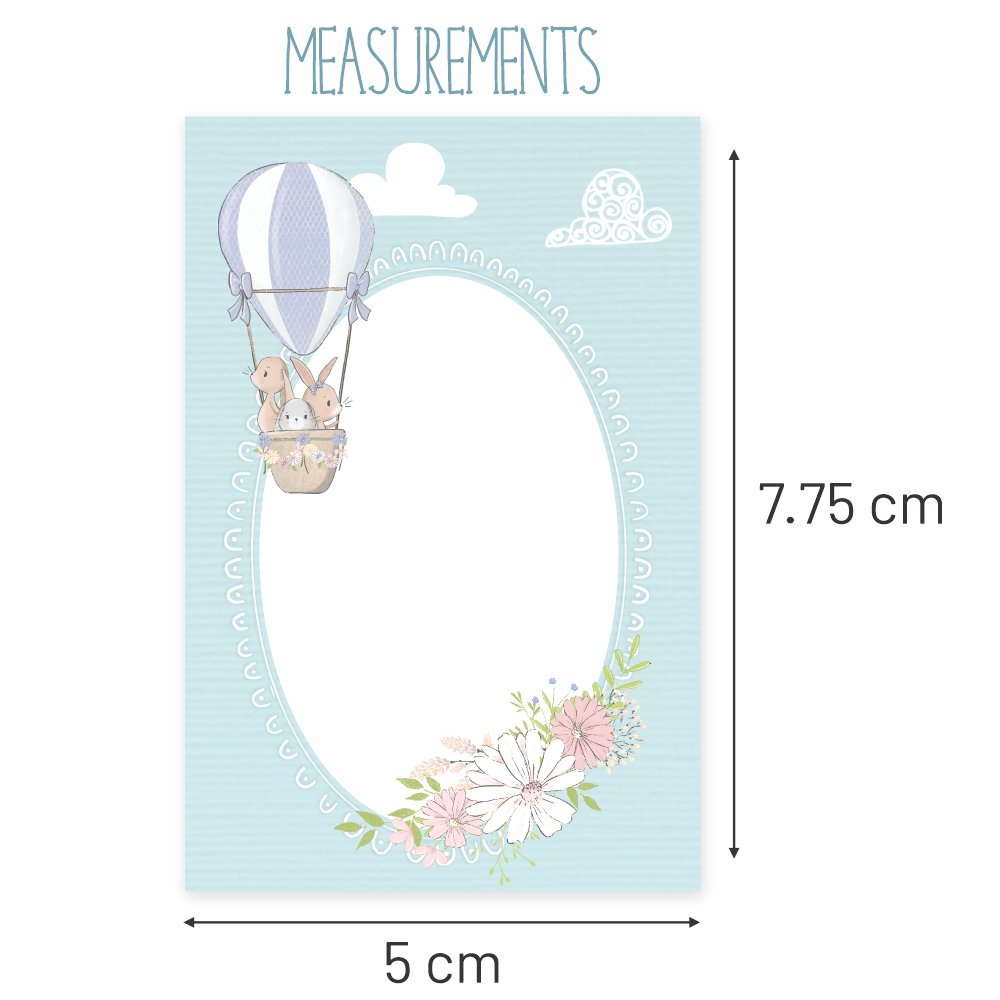 Customized Baby Ceremony / Birthday Tags (Blue) 5x7.75 cm - Pack of 72 - Image 3