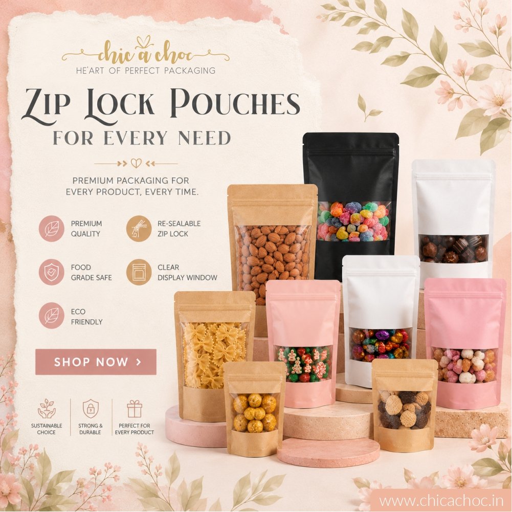 Zip Lock Pouch for 100 grams - Pink - 4x6 inch (Pack of 20) - Image 2