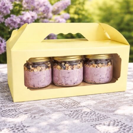 Loaf Cake / 3 Jars / Bread Box with Handle - Pastel Yellow 300GSM - (Pack of 8)