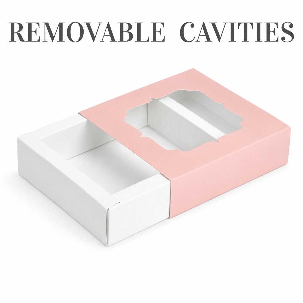 Chocolate Box For 9 - Pastel Pink and White - Image 8