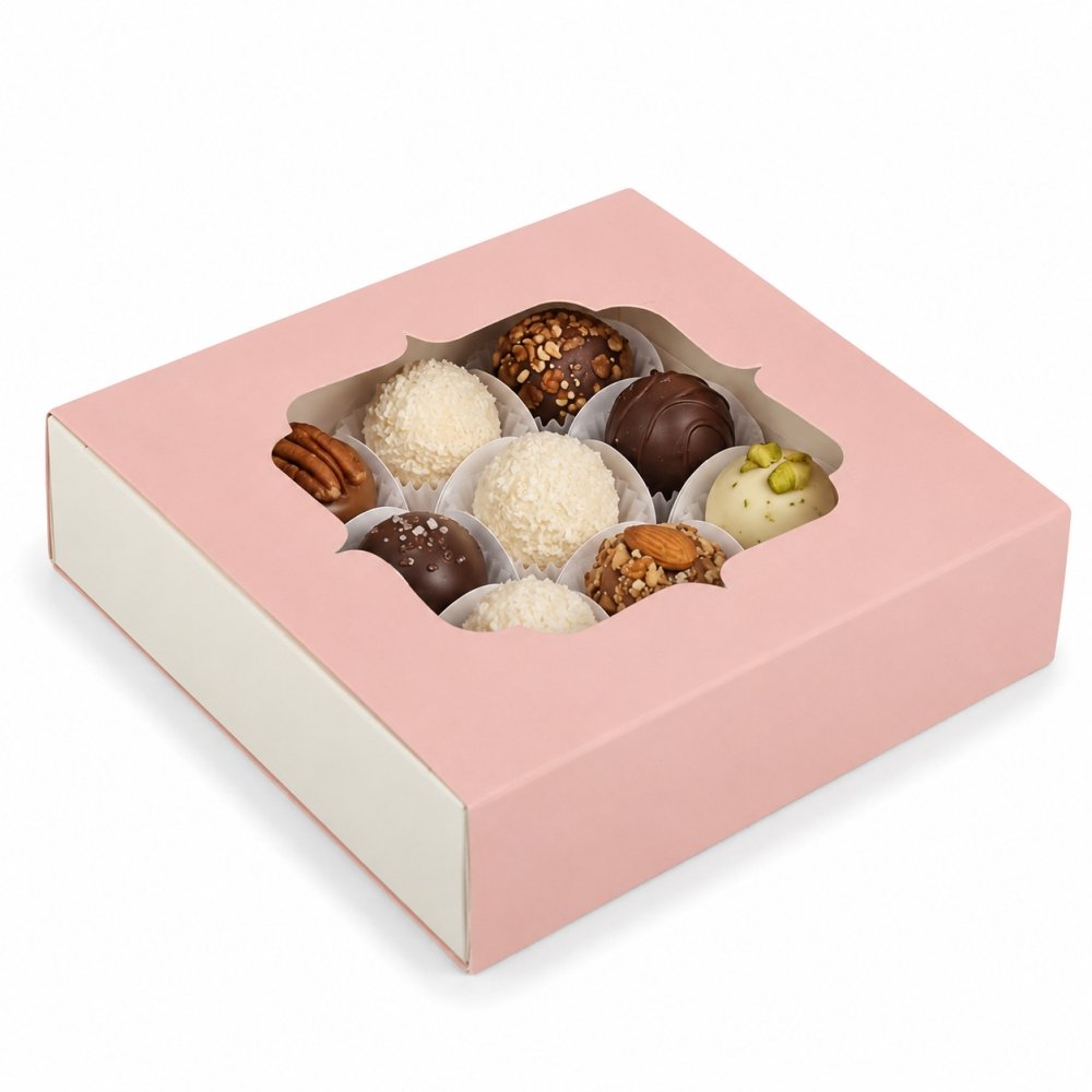 Chocolate Box For 9 - Pastel Pink and White - Image 7