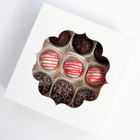 Chocolate Box for 9 – 350 gsm White - With Window - Pack of 8