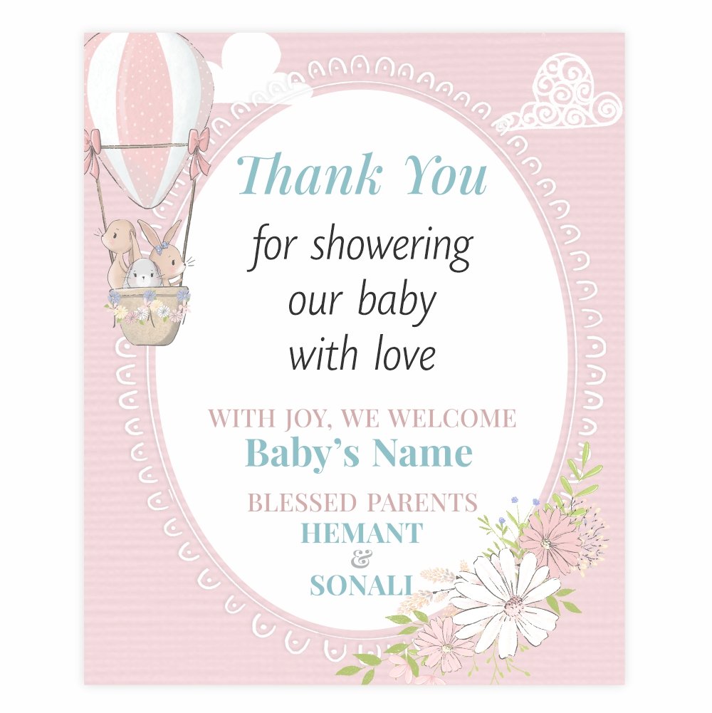 Customized Baby Shower & Girl Birthday Note Card Tags (with Any Message) - Pack of 50 (Large 7.5 x 9 cm) - Image 6