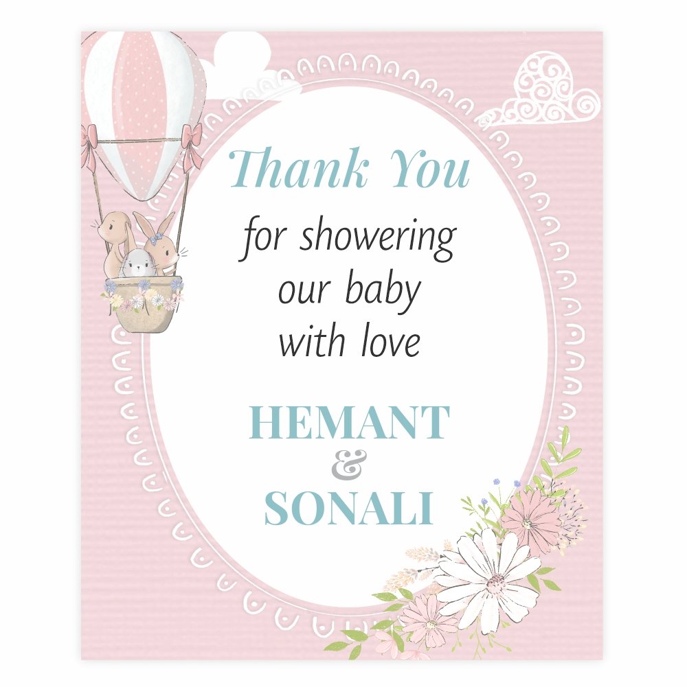 Customized Baby Shower & Girl Birthday Note Card Tags (with Any Message) - Pack of 50 (Large 7.5 x 9 cm) - Image 7