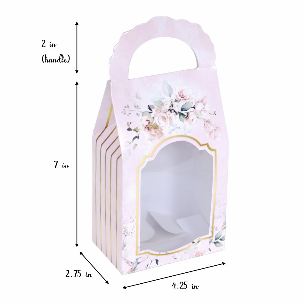 Chocolate, Cookie, Candy Bag-Box - Pink Floral (Pack of 8) - Image 2