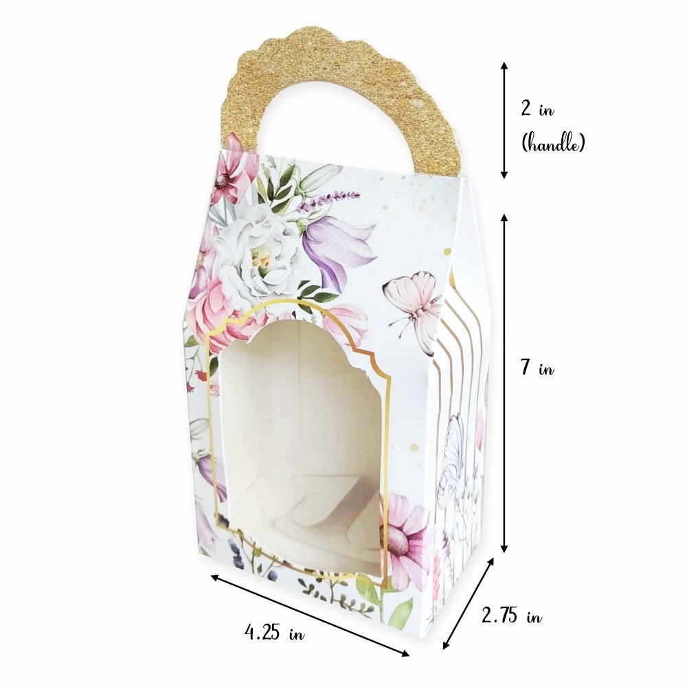 Chocolate, Cookies, Candy Bag-Box - White Floral (Pack of 8) - Image 2