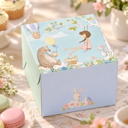 Pastry Box / Return Favours Box – Spring Woodland - 5x5x4 (Pack of 25)
