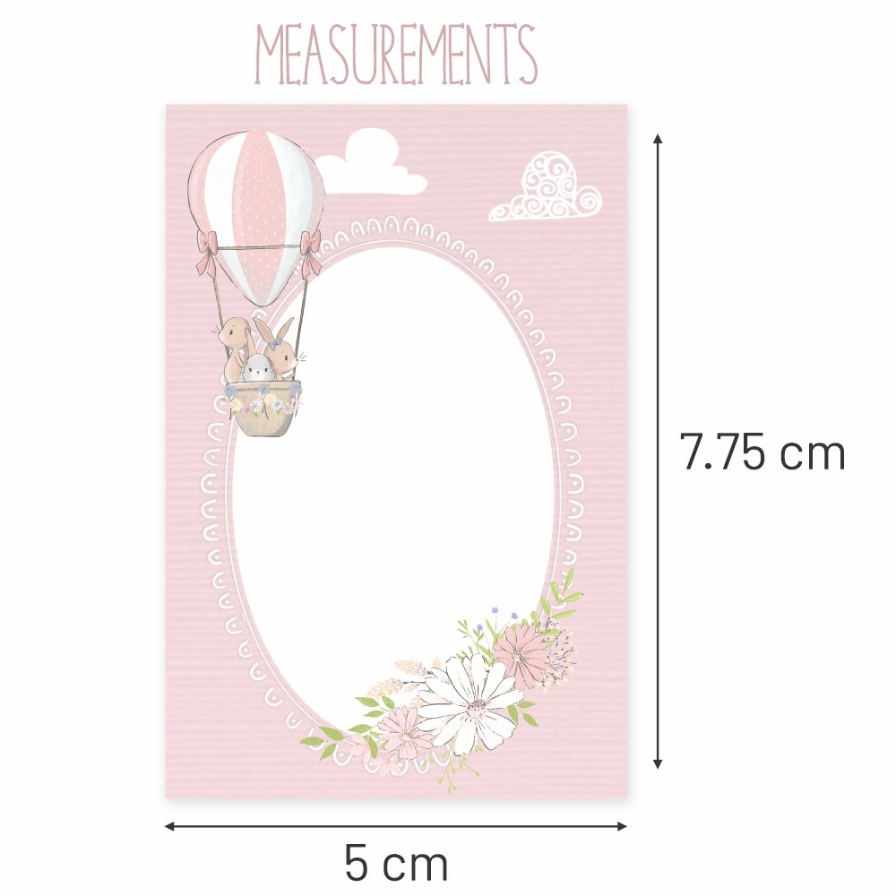 Customized Baby Ceremony / Birthday Tags (Pink) 5x7.75 cm - Pack of 72 - Image 3