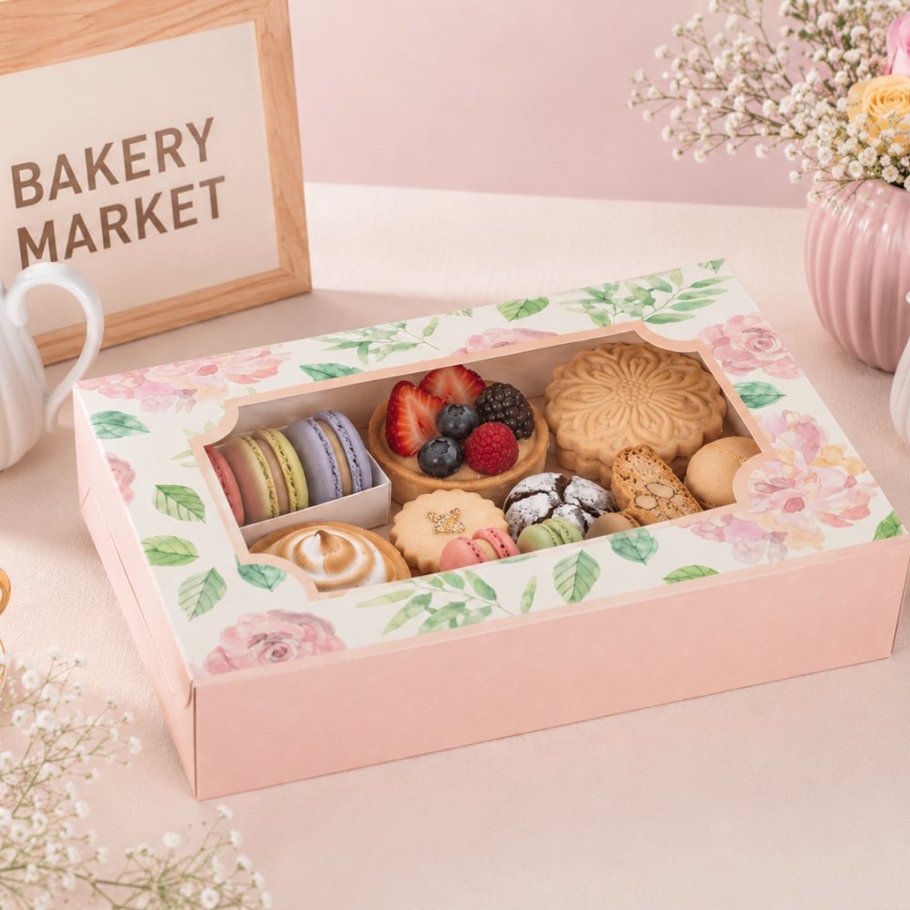 Brownie Box for 6 - Pink Floral (6x9x2) (Pack of 8) - Image 9